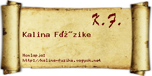 Kalina Füzike névjegykártya